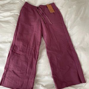 Girlfriend Collective 50/50 Wide Leg Sweatpant, Tulipwood color, NWT!